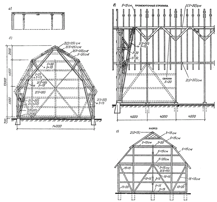 Пример схемы ломаной крыши