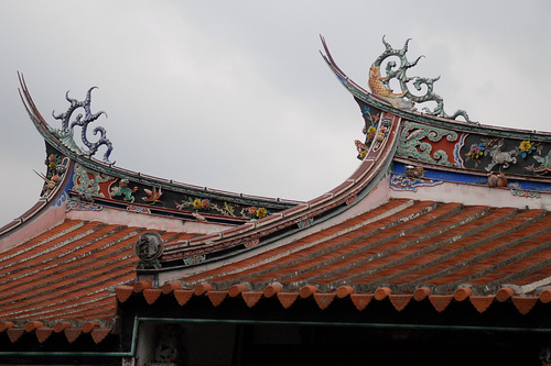 Вид китайской крыши 