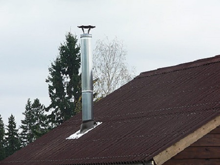 Дымоход на крыше - фото