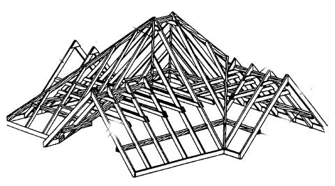 Стропильная система трёхфронтонной крыши
