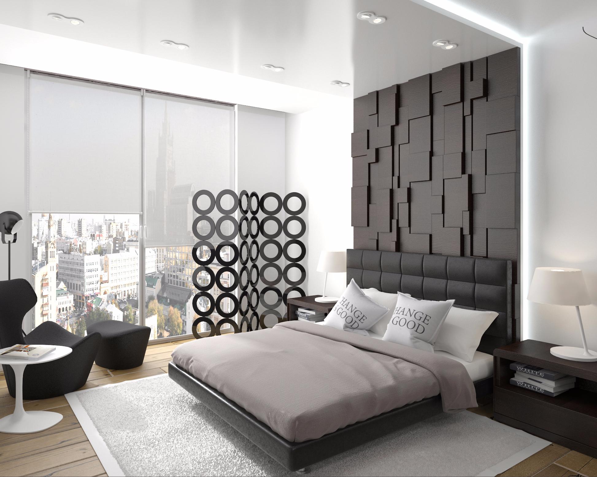 Спальня в современном стиле: дизайн интерьера небольшой комнаты .