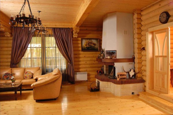 Внутренняя отделка деревянного дома из бруса